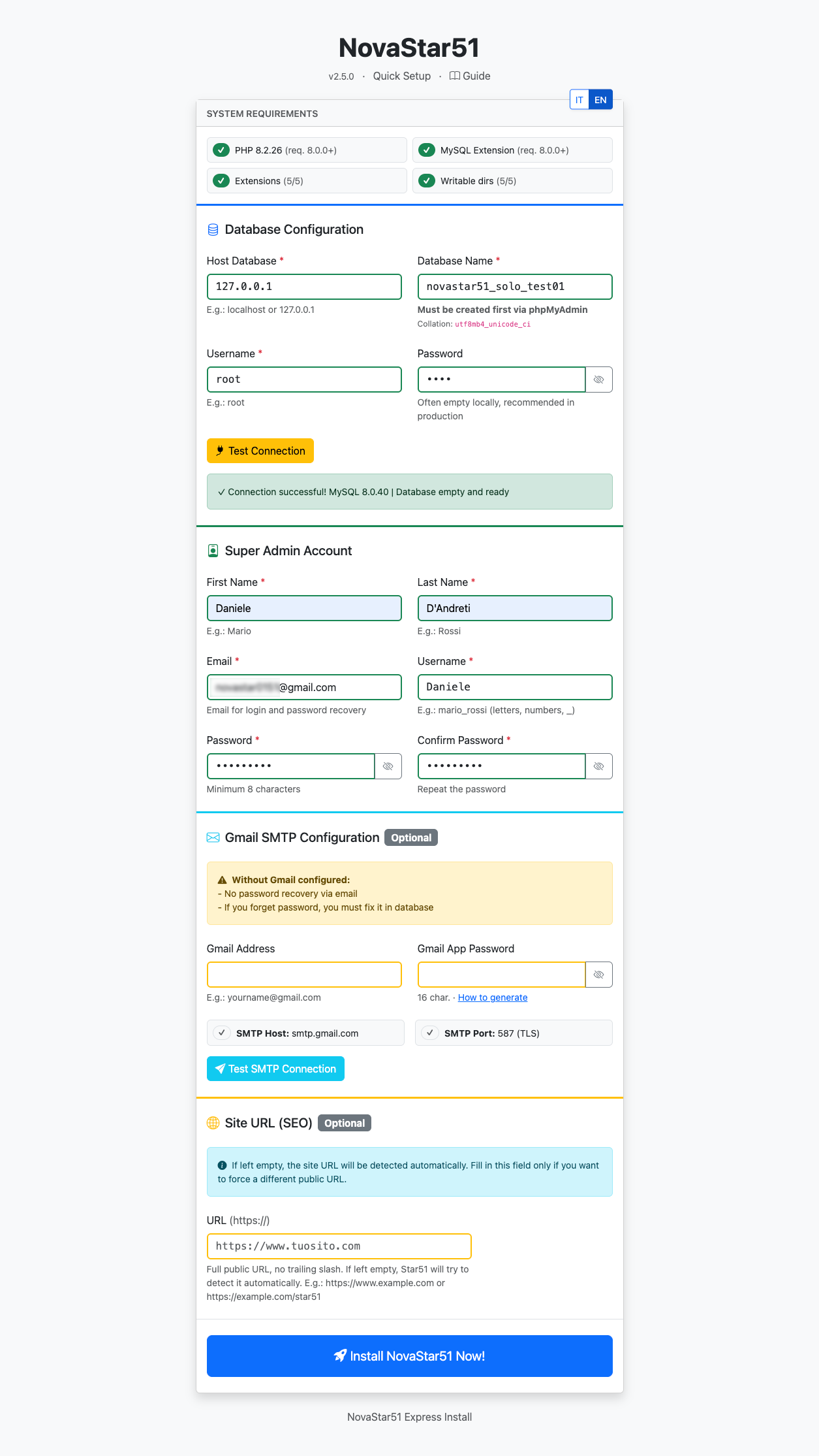 Installation without Gmail