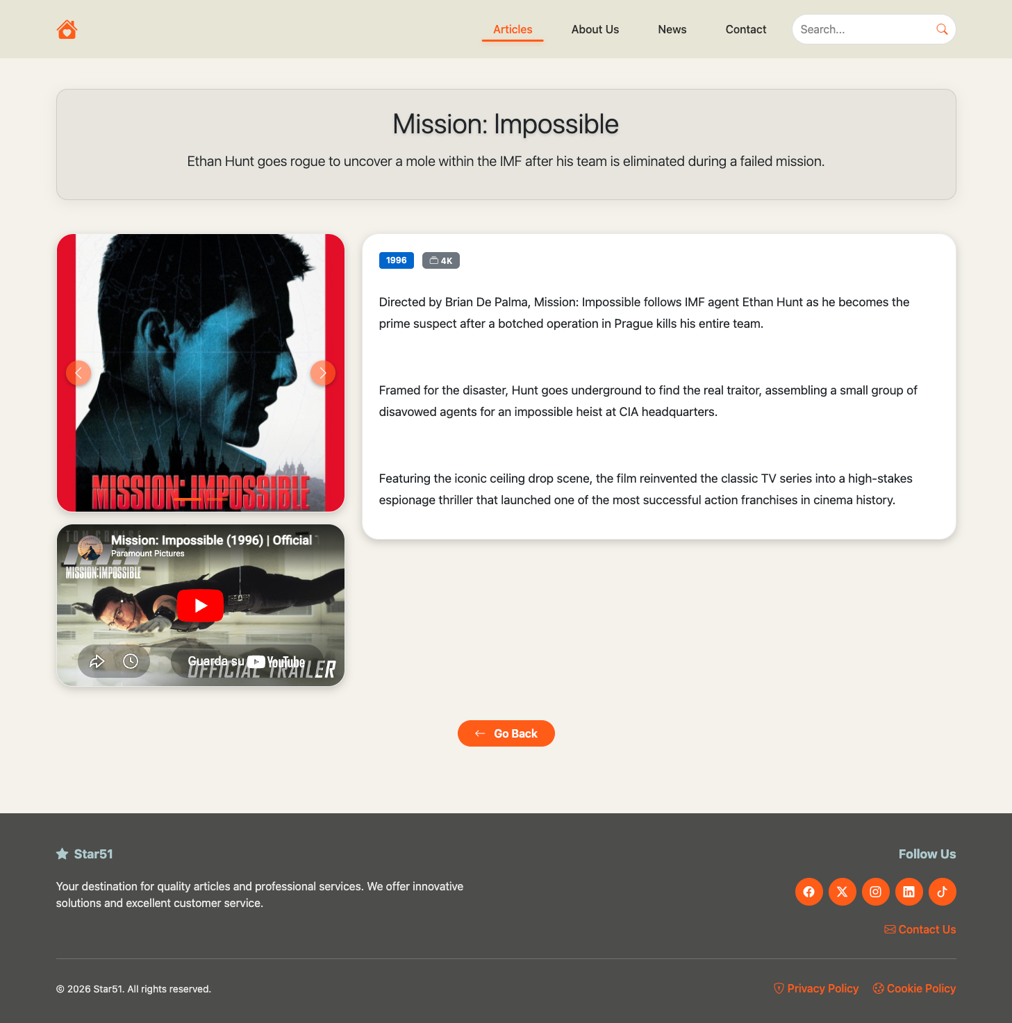 Public article detail page